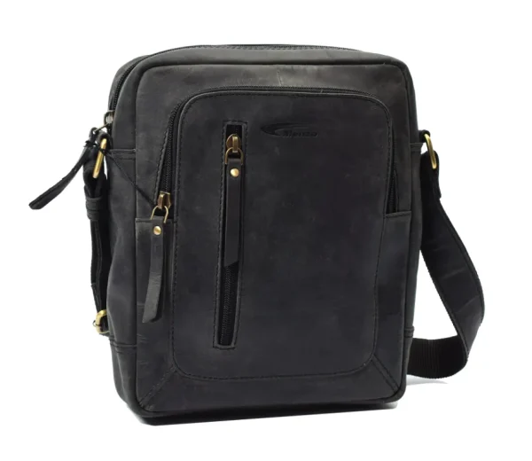 Menzo MB116 Umhängetasche Büffelleder/schwarz- Umhängetaschen - Shopper
