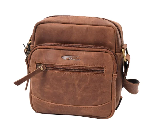 Menzo MB115 Umhängetasche Büffelleder/deltabraun- Umhängetaschen - Shopper