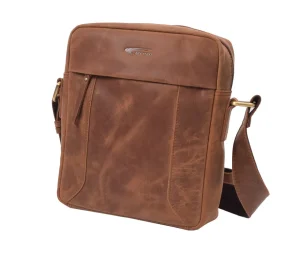 Menzo MB114 Umhängetasche Büffelleder/deltabraun- Umhängetaschen - Shopper
