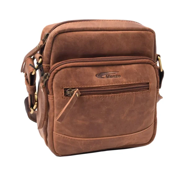 Menzo MB115 Umhängetasche Büffelleder/deltabraun- Umhängetaschen - Shopper