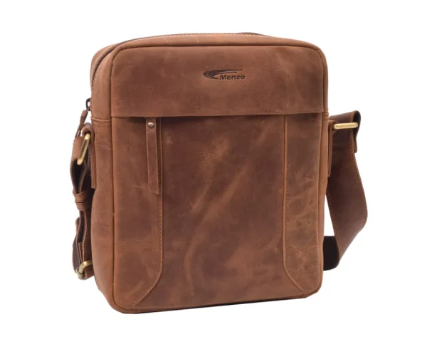 Menzo MB114 Umhängetasche Büffelleder/deltabraun- Umhängetaschen - Shopper
