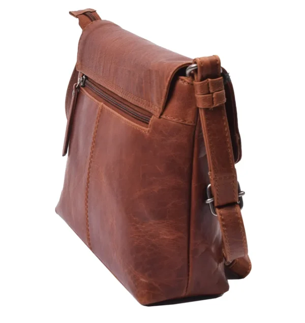Menzo MB112 Umhängetasche Büffelleder/cognac- Umhängetaschen - Shopper
