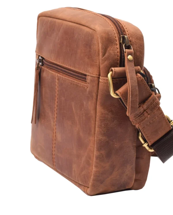 Menzo MB115 Umhängetasche Büffelleder/deltabraun- Umhängetaschen - Shopper