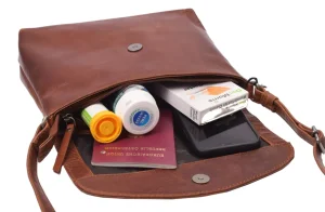 Menzo MB112 Umhängetasche Büffelleder/cognac- Umhängetaschen - Shopper