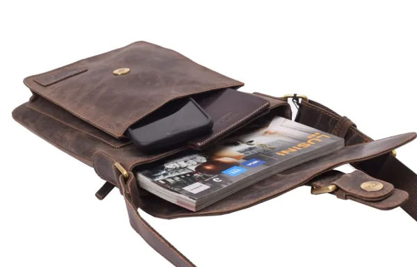 Menzo MB117 Umhängetasche Büffelleder/marone- Umhängetaschen - Shopper