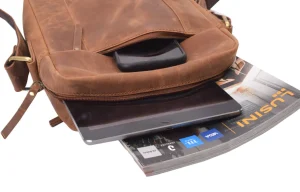 Menzo MB114 Umhängetasche Büffelleder/deltabraun- Umhängetaschen - Shopper