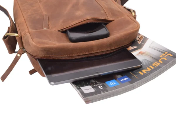 Menzo MB114 Umhängetasche Büffelleder/deltabraun- Umhängetaschen - Shopper