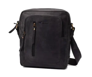 Menzo MB116 Umhängetasche Büffelleder/schwarz- Umhängetaschen - Shopper