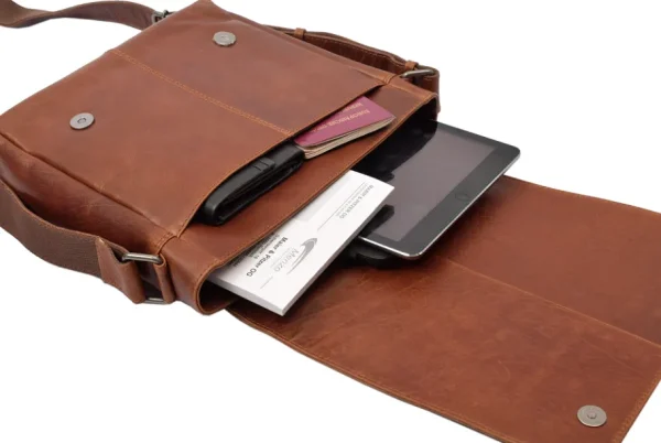Menzo MB111 Umhängetasche Büffelleder/cognac- Umhängetaschen - Shopper | Laptoptaschen