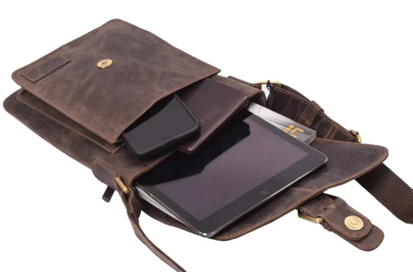 Menzo MB117 Umhängetasche Büffelleder/marone- Umhängetaschen - Shopper