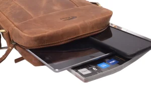 Menzo MB114 Umhängetasche Büffelleder/deltabraun- Umhängetaschen - Shopper