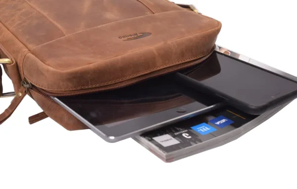 Menzo MB114 Umhängetasche Büffelleder/deltabraun- Umhängetaschen - Shopper