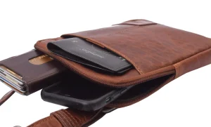 Menzo MB109 Umhängetasche Büffelleder/cognac- Umhängetaschen - Shopper