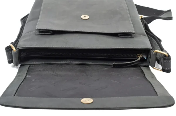 Menzo MB81 Umhängetasche Büffelleder/schwarz- Umhängetaschen - Shopper | Laptoptaschen