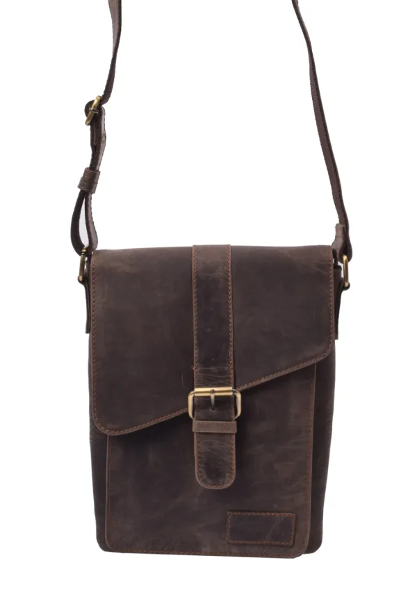 Menzo MB117 Umhängetasche Büffelleder/marone- Umhängetaschen - Shopper