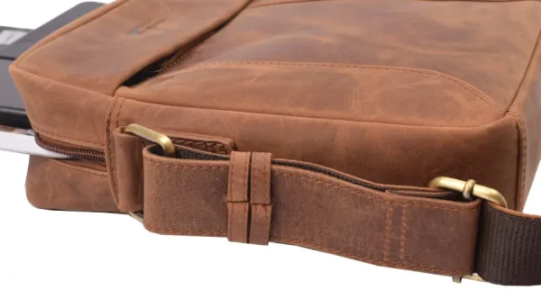 Menzo MB114 Umhängetasche Büffelleder/deltabraun- Umhängetaschen - Shopper