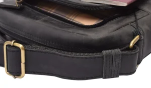 Menzo MB116 Umhängetasche Büffelleder/schwarz- Umhängetaschen - Shopper