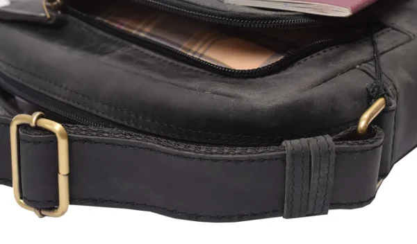 Menzo MB116 Umhängetasche Büffelleder/schwarz- Umhängetaschen - Shopper
