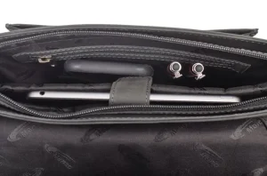 Menzo MB81 Umhängetasche Büffelleder/schwarz- Umhängetaschen - Shopper | Laptoptaschen