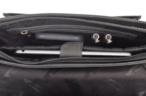 Menzo MB81 Umhängetasche Büffelleder/schwarz- Umhängetaschen - Shopper | Laptoptaschen