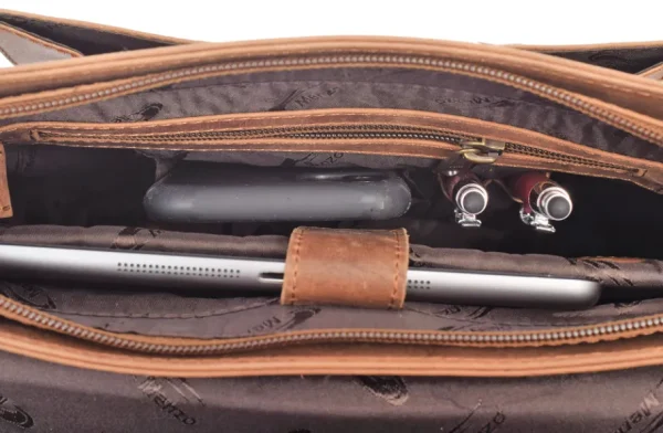 Menzo MB81 Umhängetasche Büffelleder/deltabraun- Umhängetaschen - Shopper | Laptoptaschen