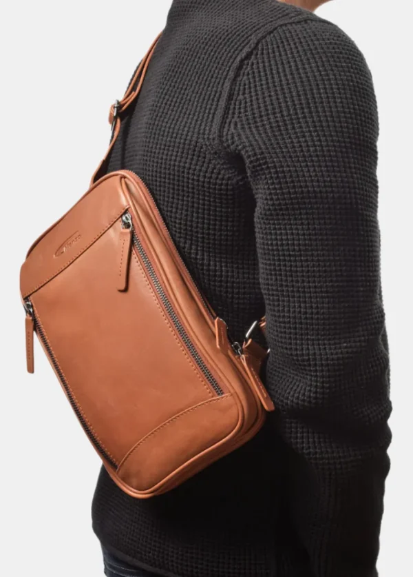 Menzo MB68D - Cross-Body-Bag Rindsleder/cognac- Umhängetaschen - Shopper | Rucksäcke