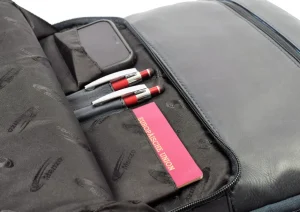 Menzo MB64D - Rucksack Rindsleder/blau für 13,3 Zoll Laptop- Rucksäcke