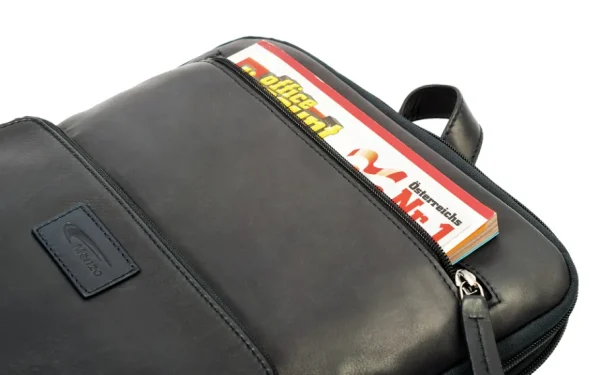 Menzo MB64D - Rucksack Rindsleder/blau für 13,3 Zoll Laptop- Rucksäcke