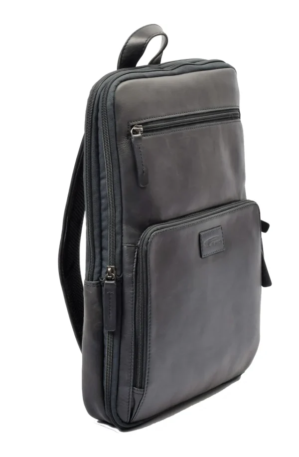 Menzo MB64D - Rucksack Rindsleder/blau für 13,3 Zoll Laptop- Rucksäcke