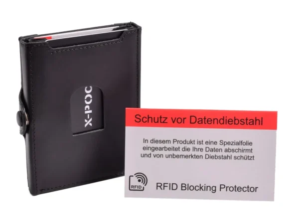 Menzo X-POC 7048 Kreditkarten Slim-Wallet Nappaleder/schwarz- X-poc