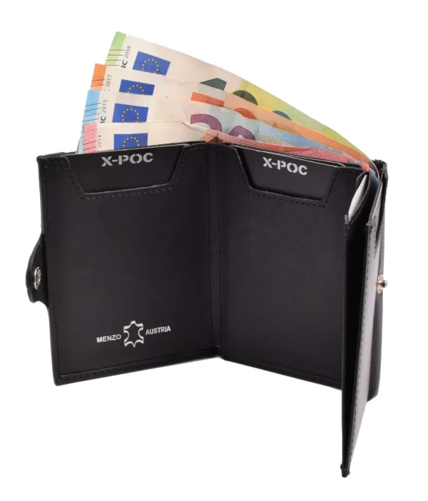Menzo X-POC 7048 Kreditkarten Slim-Wallet Nappaleder/schwarz- X-poc