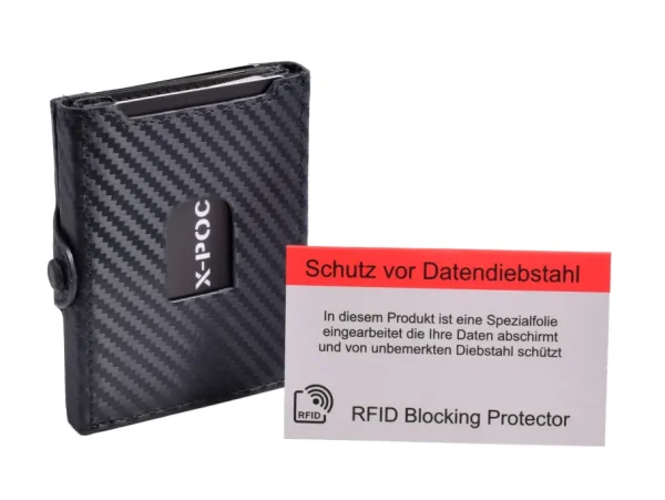 Menzo X-POC 7048 Kreditkarten Slim-Wallet Rindsleder/carbon-blau- X-poc