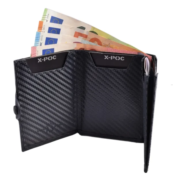 Menzo X-POC 7048 Kreditkarten Slim-Wallet Rindsleder/carbon-blau- X-poc