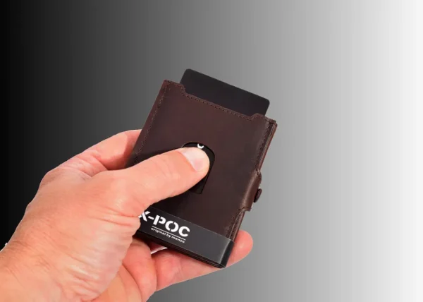 Menzo X-POC 7048 Kreditkarten Slim-Wallet Rindsleder/ dunkelbraun- X-poc