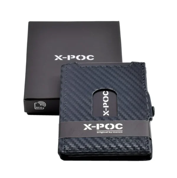 Menzo X-POC 7048 Kreditkarten Slim-Wallet Rindsleder/carbon-blau- X-poc